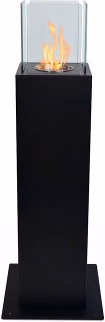 Camino a Bioetanolo da Pavimento 20x20x70 cm per Esterno Capri 70 Nero