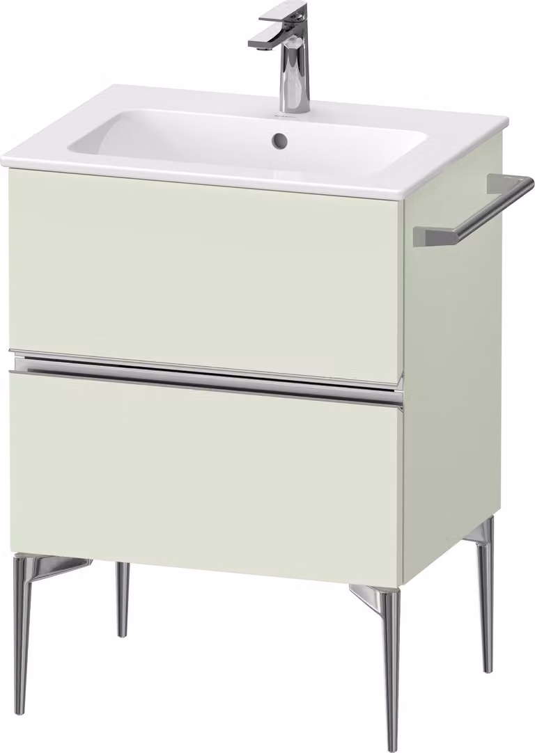 Duravit Sivida bâti-support pour lavabo, 2 tiroirs, poignée profilée chromée, 610x477x591mm, pour ME by Starck, SV4643010HH0000, SV4643010HH0000