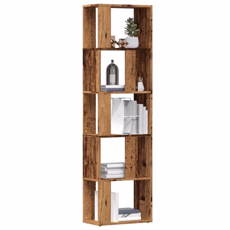 Libreria vidaXL in legno marrone classico con design a parete L/P/H: 45 x 24 x 159 cm