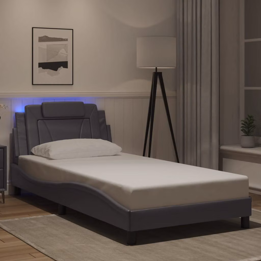 Giroletto Viana vidaXL con LED e porta USB, Grigio, L: 100 cm, P: 200 cm – 1