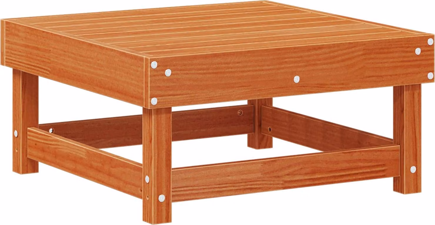 Poggiapiedi da Giardino Legno di pino massiccio Marrone Cera