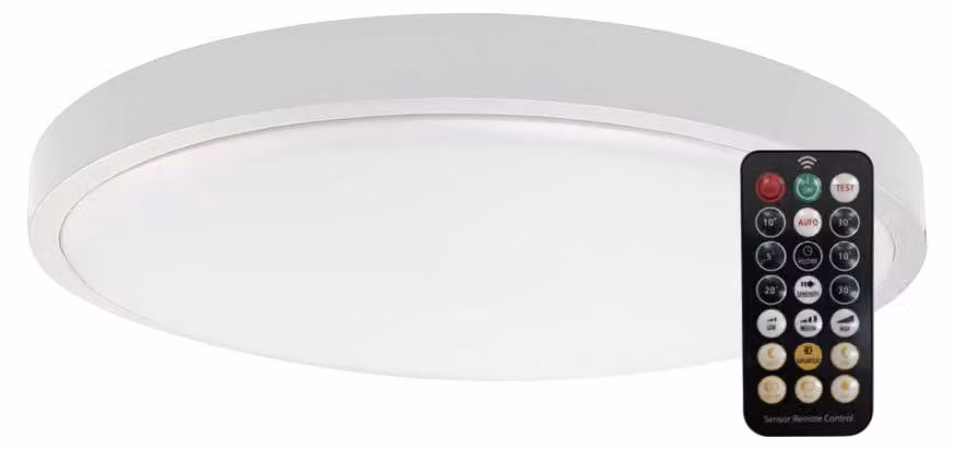 LED Solution Lampada LED da incasso bianca Plano rotonda 295 mm 18 W IP44 Premium con sensore di movimento e telecomando Colore della luce: Bianco diurno 76601-24