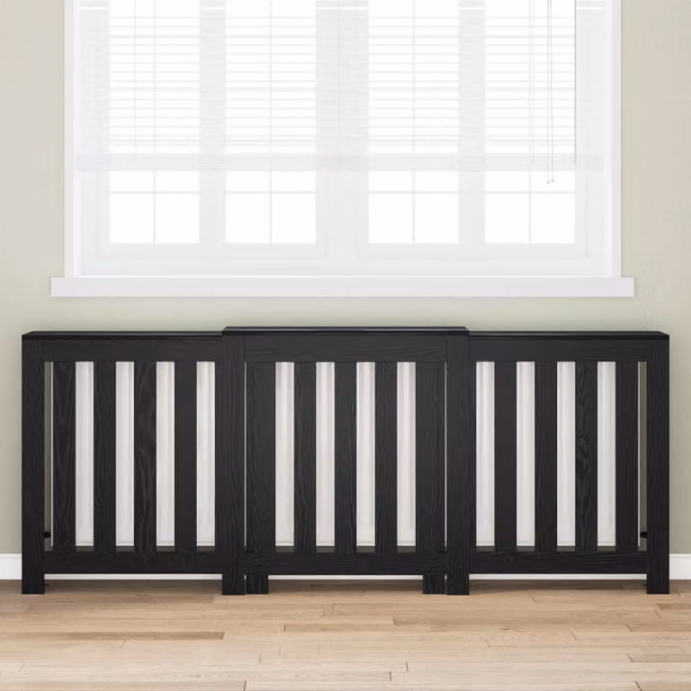 Copertura per radiatori vidaXL in legno Rovere Nero L: 205 cm, P: 21,5 cm, H: 83,5 cm