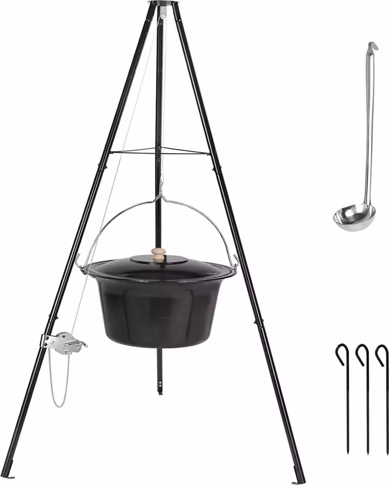 Bollitore per gulasch ungherese, regolabile in altezza, grande capacità, 15 litri