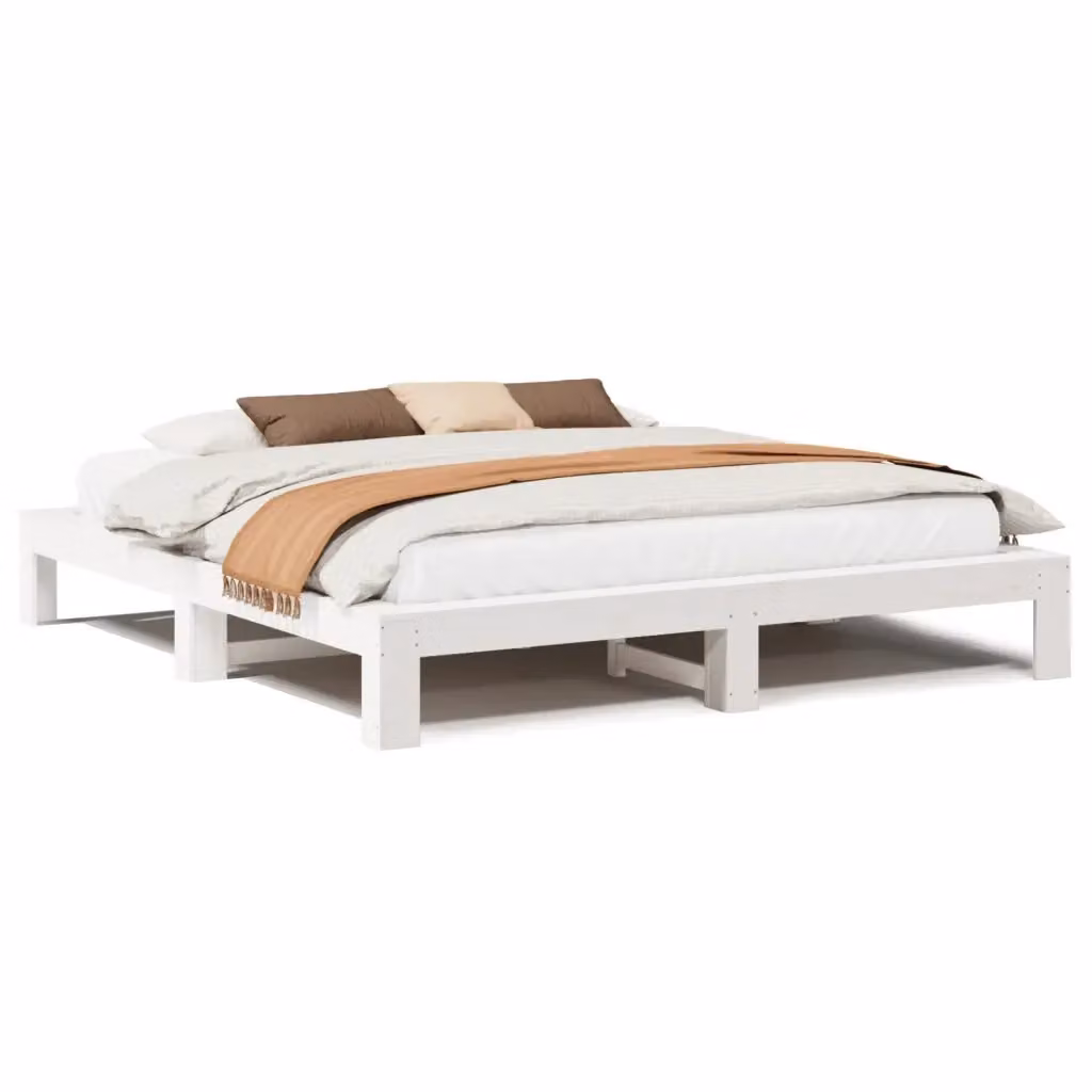 Giroletto vidaXL in legno massello di pino bianco con doghe piatte, L/P: 200 x 200 cm – 2