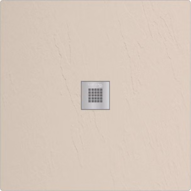 Piatto doccia quadrato Mod Estasi Linph colore sabbia L/P: 80 x 80 cm