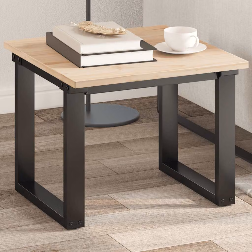 Piano Tavolo Quadrato vidaXL in Legno Massello di Pino Naturale L: 50 cm, P: 50 cm, H: 1,7 cm