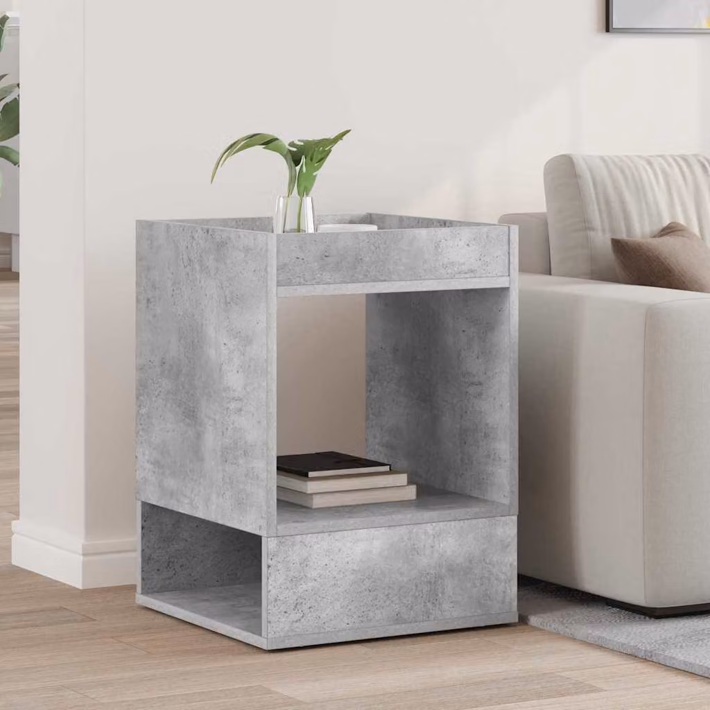 Tavolino moderno vidaXL in legno ingegnerizzato grigio cemento, L/P/H: 40 x 40 x 56 cm