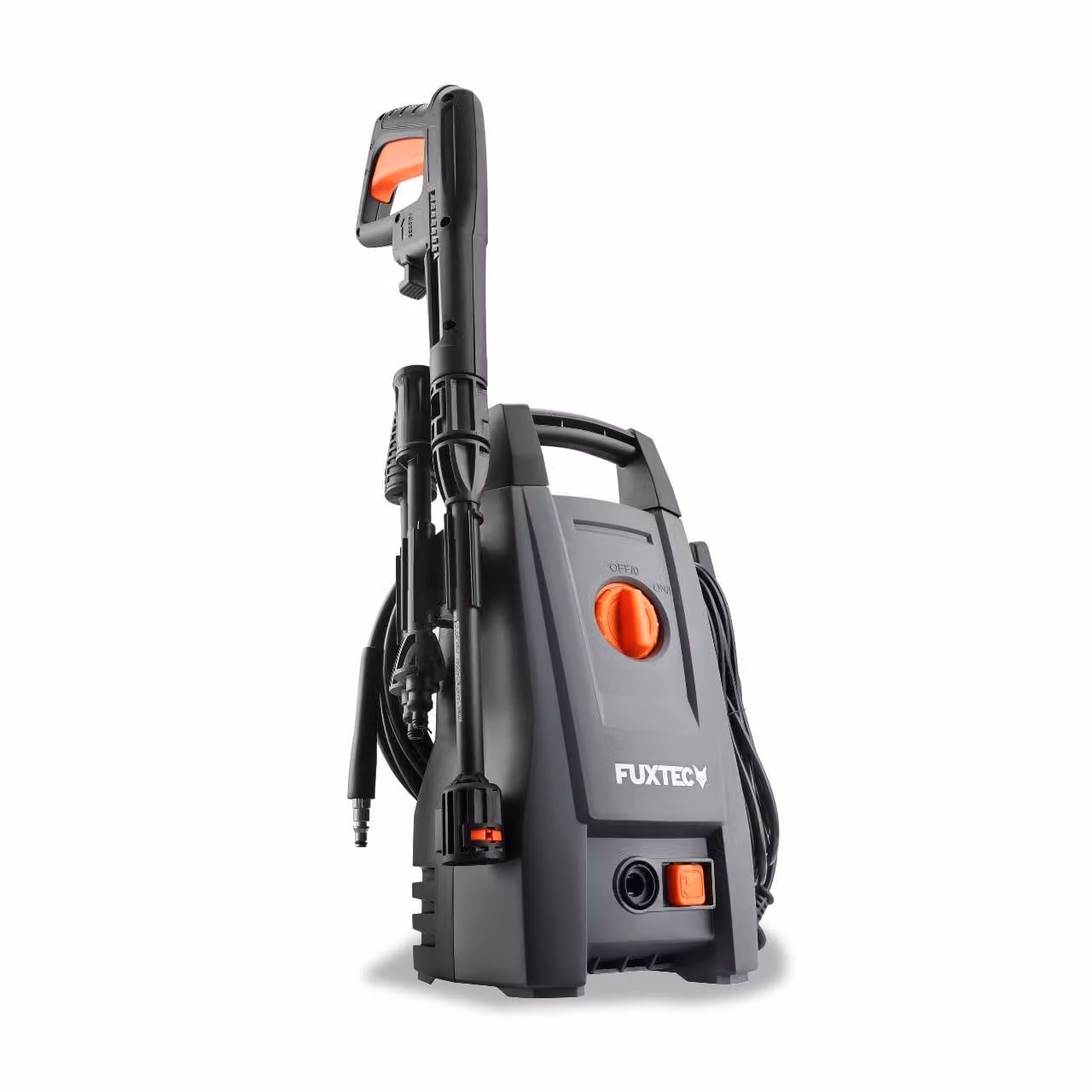 FUXTEC Idropulitrice Elettrica ad Alta Pressione FX-HDR1400, 1400W, 110 Bar, con Tubo da 5m, Pistola e Ugello Regolabile, Leggera per Auto, Giardino e Terrazze