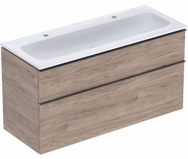 Geberit iCon Set lavabo pour meubles avec meuble sous-lavabo, 2 tiroirs, 120x63x48 cm, 502334, 502.338.JR.1, 502.338.JR.1
