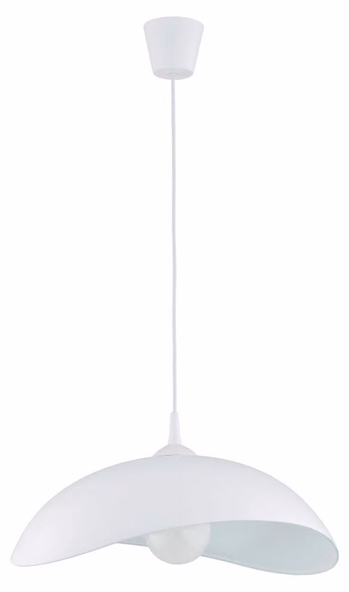Lampada a sospensione JAŚMIN bianca 1xE27x15W in vetro, dimensioni: 90x43x48 cm, IP20, Alfa