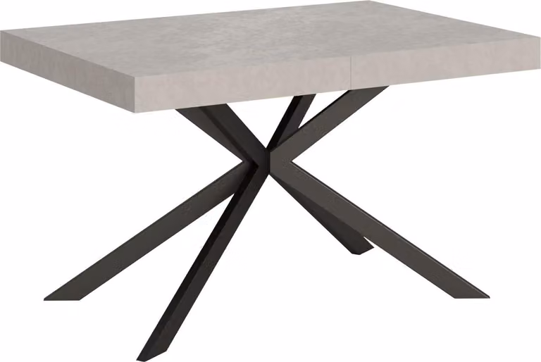 ITYHOME - Tavolo allungabile 140/224x80 cm Plaker cashmere gambe antracite