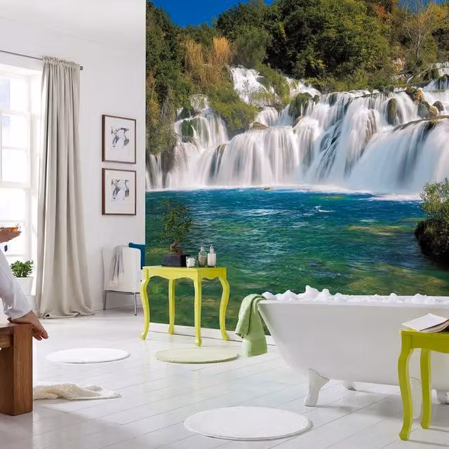 Fotomurale KOMAR Cascata di Krka, Multicolore, L: 368 cm, H: 254 cm