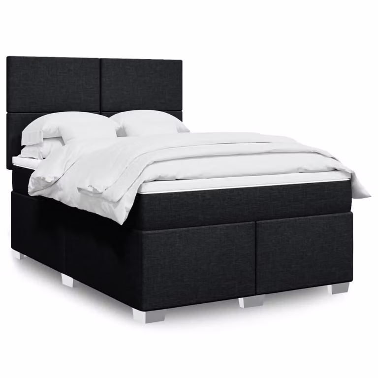 Maison Exclusive - Giroletto a Molle con Materasso Nero 160x200 cm in Tessuto