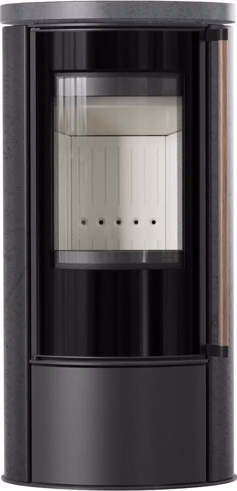KRATKI ERIK Ø150 5,5 kW Stufa in Vetroceramica GRAFITE SATIN Coperchio Maniglia Jatoba