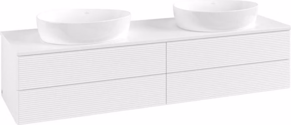 V&B Mobiletto con struttura frontale, con illuminazione Antao 160x50cm, WBP colore Lac, laccato bianco