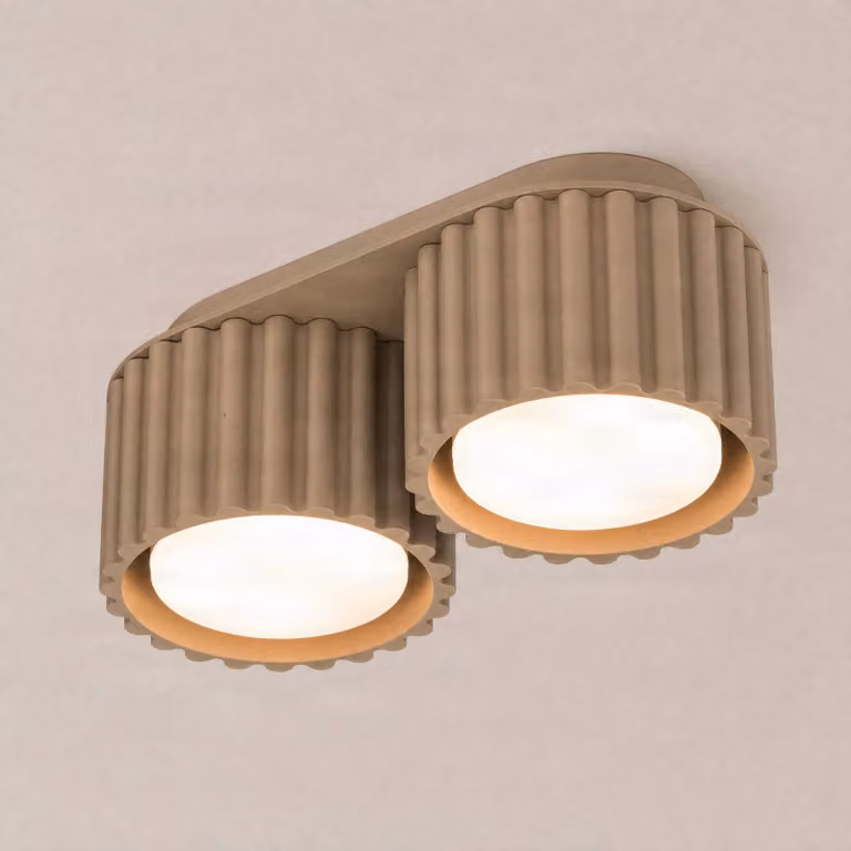 Plafoniera soffitto Aura 2 SOLLUX LIGHTING, dimmerabile, Alluminio / Grigio / Zincato, Corridoio, Alluminio, Moderno, Plafoniera
