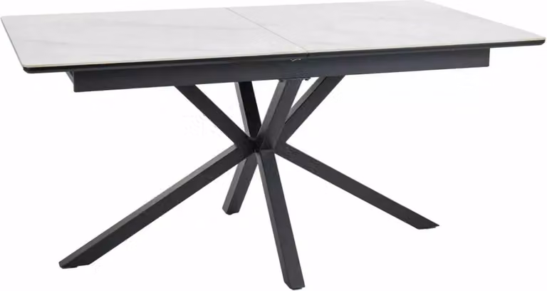 Tavolo pieghevole LOGAN CERAMIC 160(200)x90 bianco opaco/nero