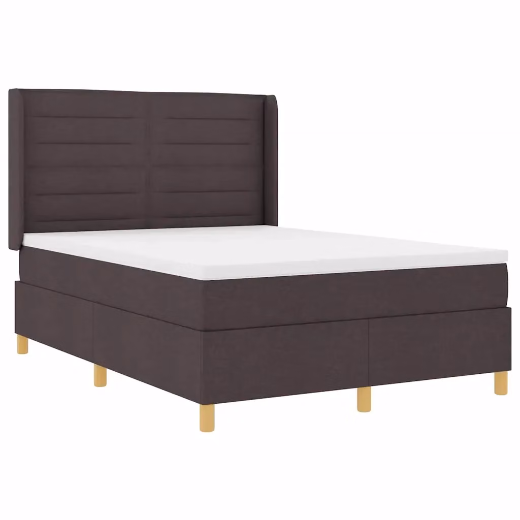 Letto a molle moderno vidaXL con strisce LED e porta USB, rivestimento in tessuto marrone, L/P: 160 x 200 cm – 2