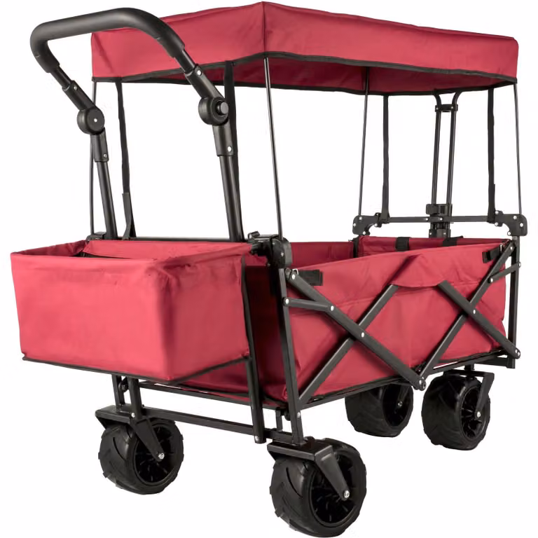 Bolderkar - Carrello pieghevole - Carrello per il trasporto - Carrello pieghevole - Carrello da spiaggia - Struttura in acciaio robusta