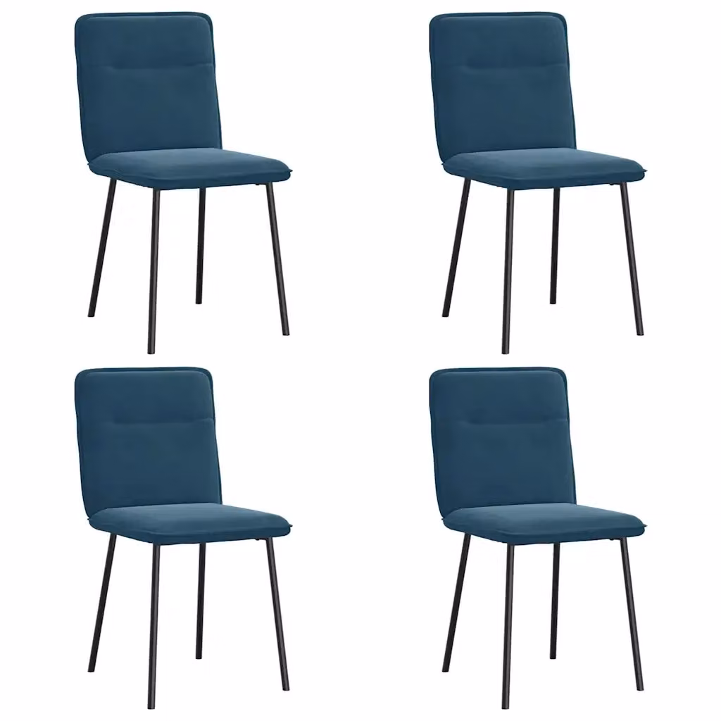 Set di 4 sedie da pranzo vidaXL in velluto blu per soggiorno e cucina – 2
