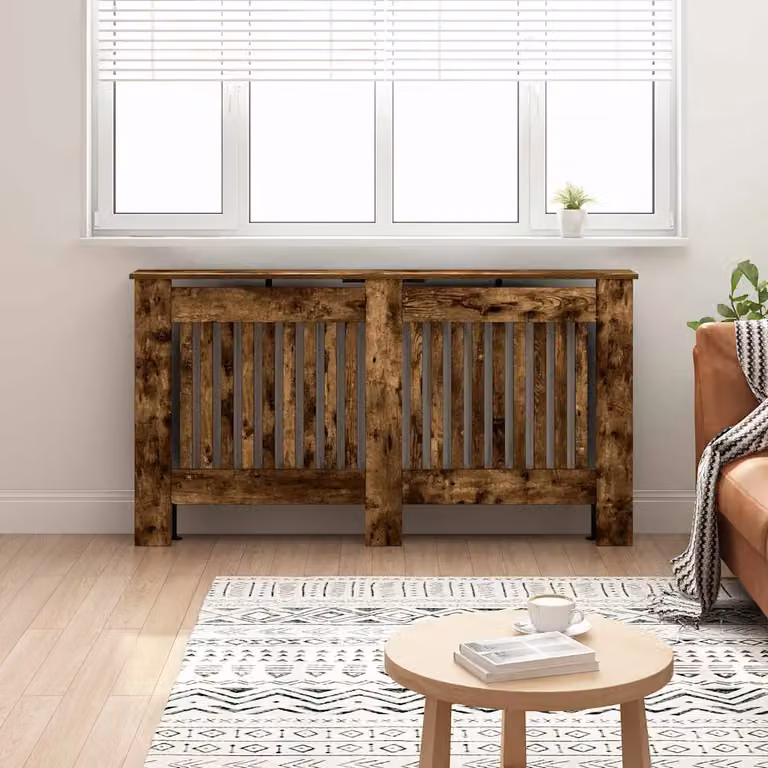 Copertura per radiatori vidaXL in legno MDF Rovere Fumo L: 152 cm, P: 19 cm, H: 81,5 cm