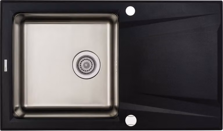 1-bowl granite-steel sink with drainer