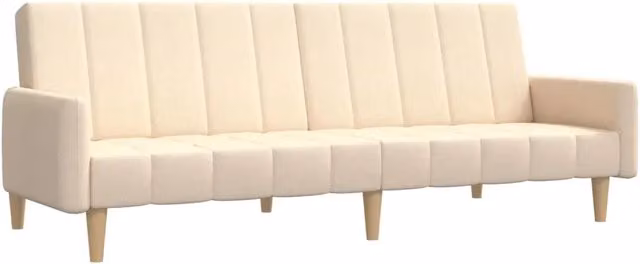 Divano letto | Sof¨¤ letto | Letto singolo a 2 Posti Crema in Tessuto