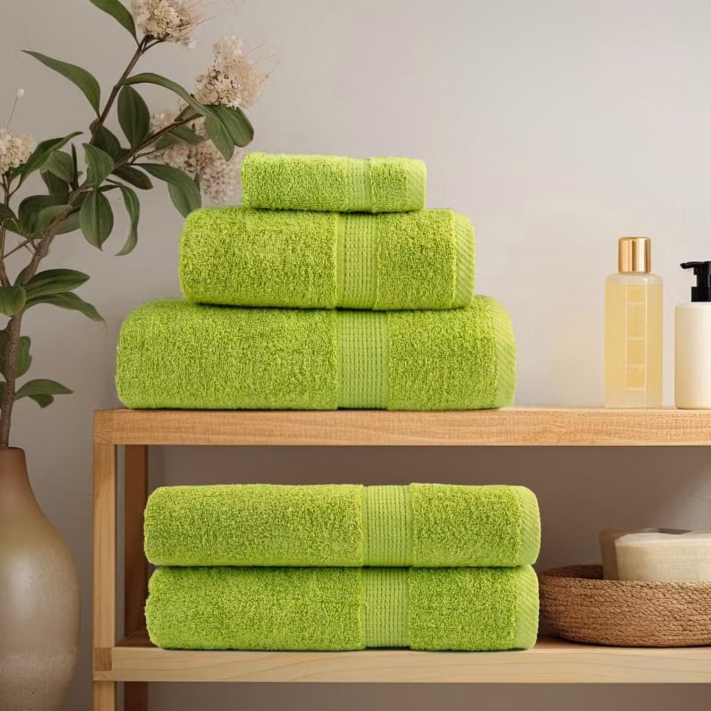 vidaXL Asciugamani SOLUND 10 pz Verde Mela 50x100 cm 600 g/m²