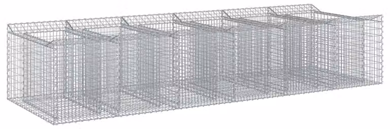 Letto rialzato in gabbione 2 pcs Argento