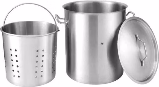 Pentola da Cucina in Acciaio Inossidabile 39,7 L - Cestino per la Spesa - Adatta per Induzione