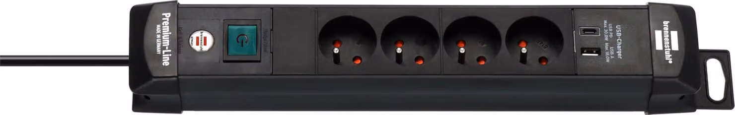 Ciabatta multipresa Brennenstuhl Premium-Line con 4 prese e porta USB-C PD da 30 W