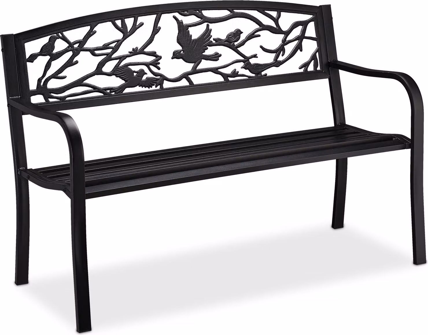 panca da giardino relaxdays 10030989_46 metallo nero 127,0 cm