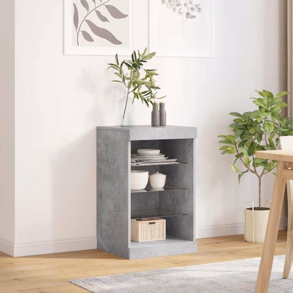 Credenza moderna vidaXL con luci LED in grigio, sospesa, L 41 x P 37 x H 67 cm