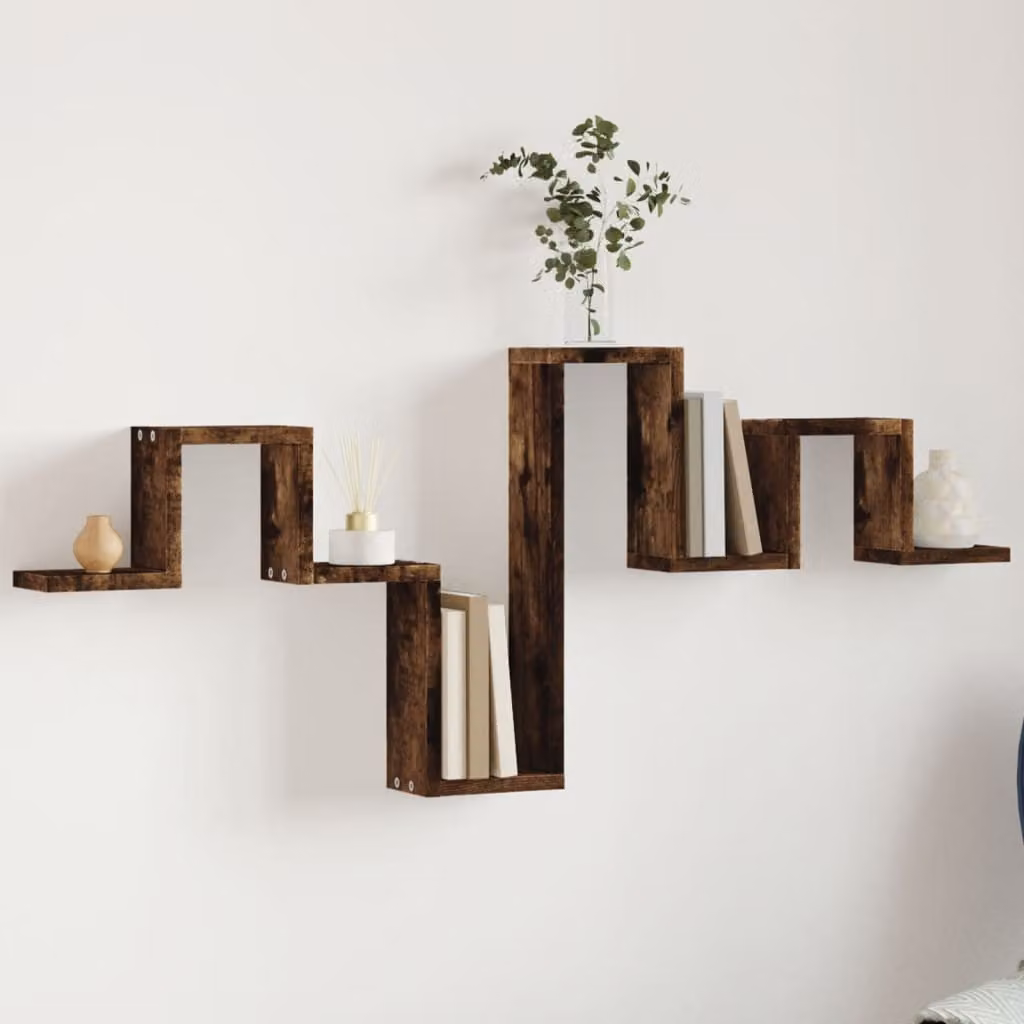 vidaXL Mensola a Muro Moderna in Legno Multistrato Rovere Fumo, L 104,5 cm x P 30 cm x H 43 cm