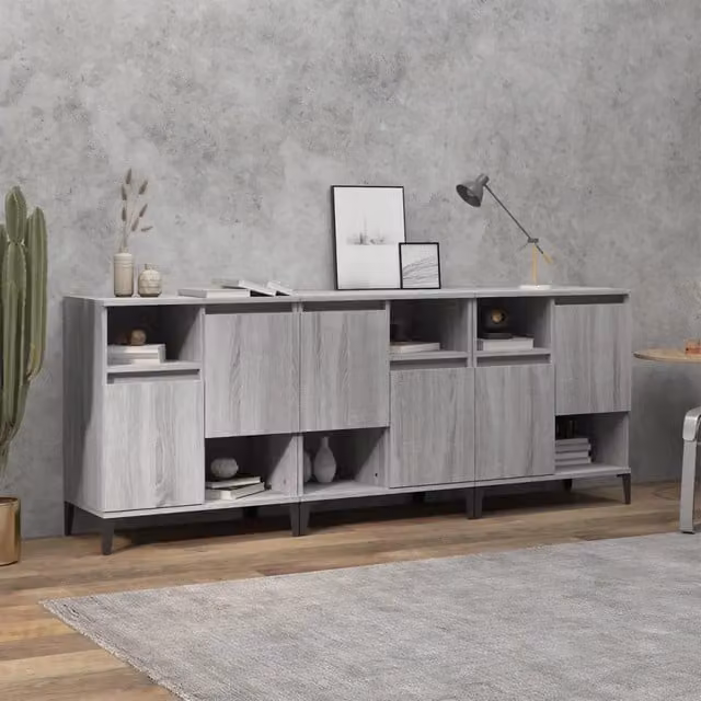 Credenze 3pz Grigio Sonoma 60x35x70 cm in Legno Multistrato 3185749