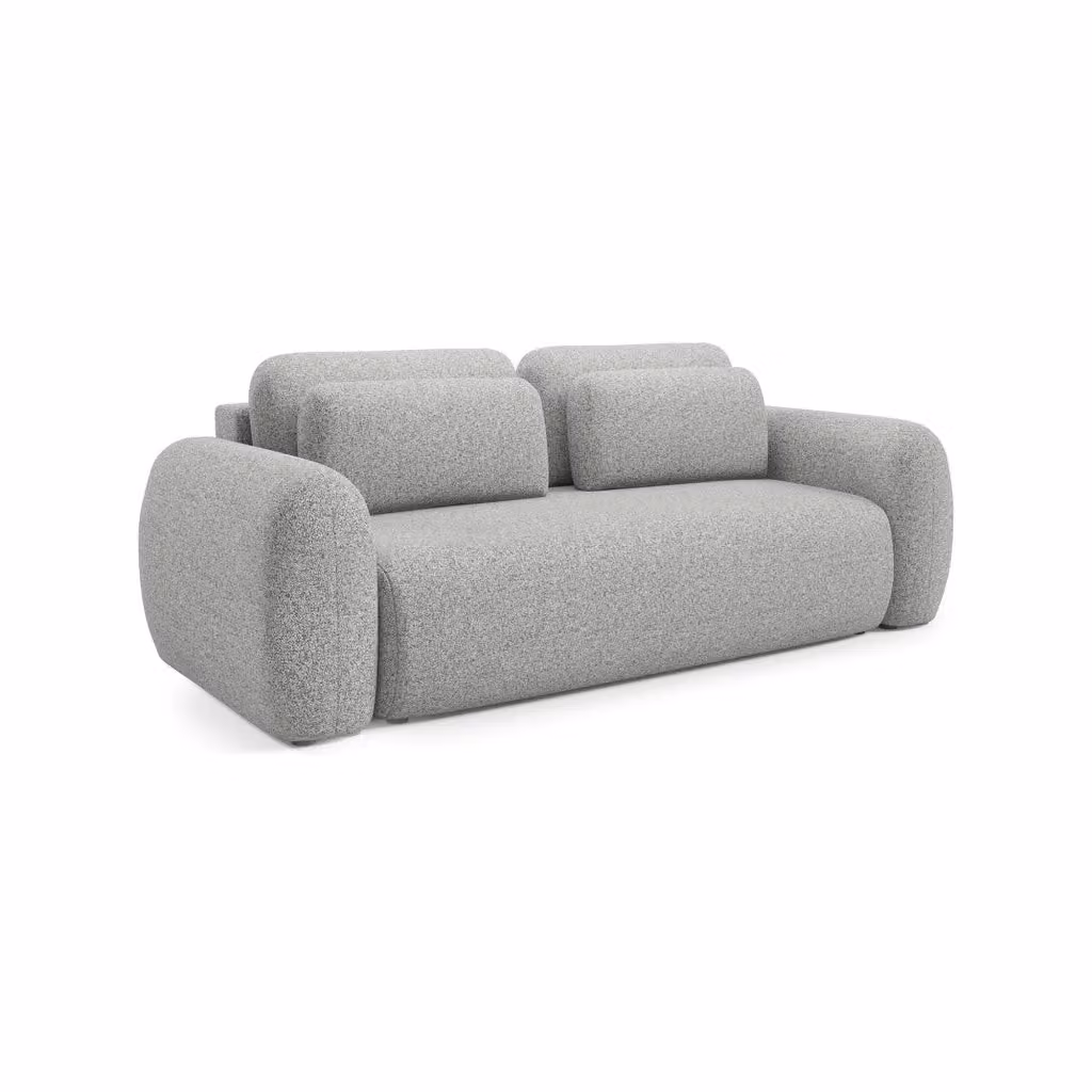 Sessame Divano Letto 3 Posti con Contenitore DMORA Grigio Chiaro L: 266 cm, P: 121 cm – 2