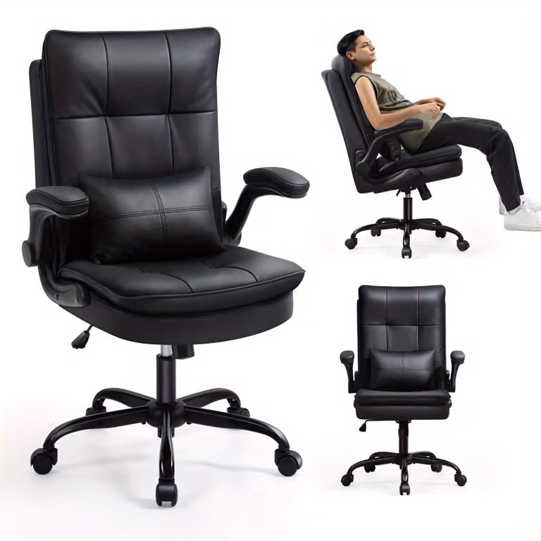 Sedia da ufficio – Sedia ergonomica – Sedia da scrivania – Sedia da gaming – Sedia per computer – Schienale imbottito a doppia densità – Braccioli regolabili e pieghevoli – Sedia girevole