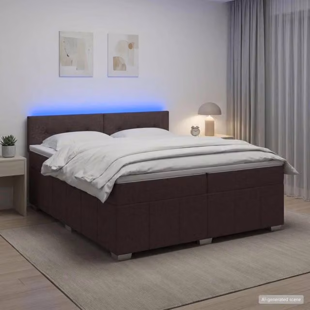 Letto box spring ibrido vidaXL con materasso a molle insacchettate, struttura imbottita in legno e tessuto, multicolore, L/P: 200 x 200 cm