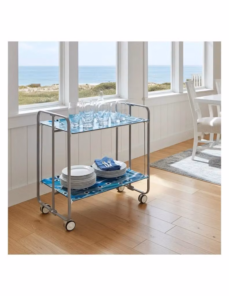 Carrello da cucina pieghevole DON HIERRO grigio con 2 ripiani e ruote L/P/H: 72,0 x 43,0 x 66,0 cm – 2