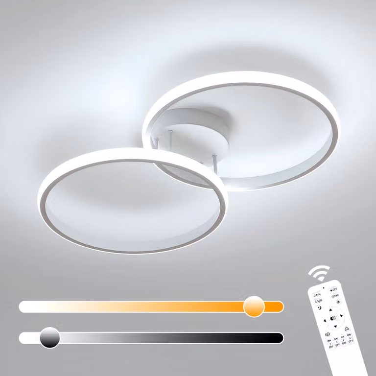Lampada a soffitto LED Toolight, dimmerabile, 38W, 4275 lumen, 3000-6500K, bianca, 54 cm, ideale per la cucina