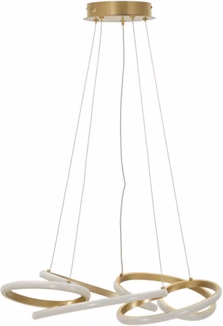 Lampadario Glovy in oro satinato con spirali LED regolabili