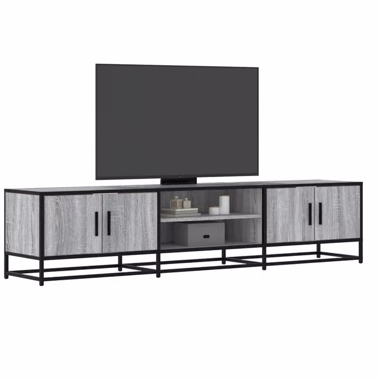 vidaXL Mobile Porta TV Grigio Sonoma in Legno e Metallo L/P/H: 180 x 35 x 41 cm