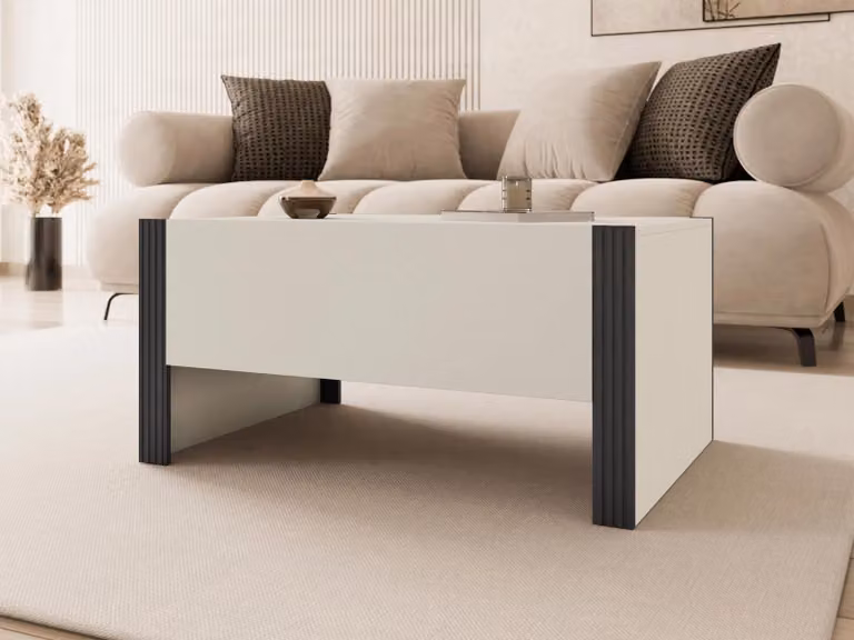Tavolino LUNET - cashmere / cashmere + nero
