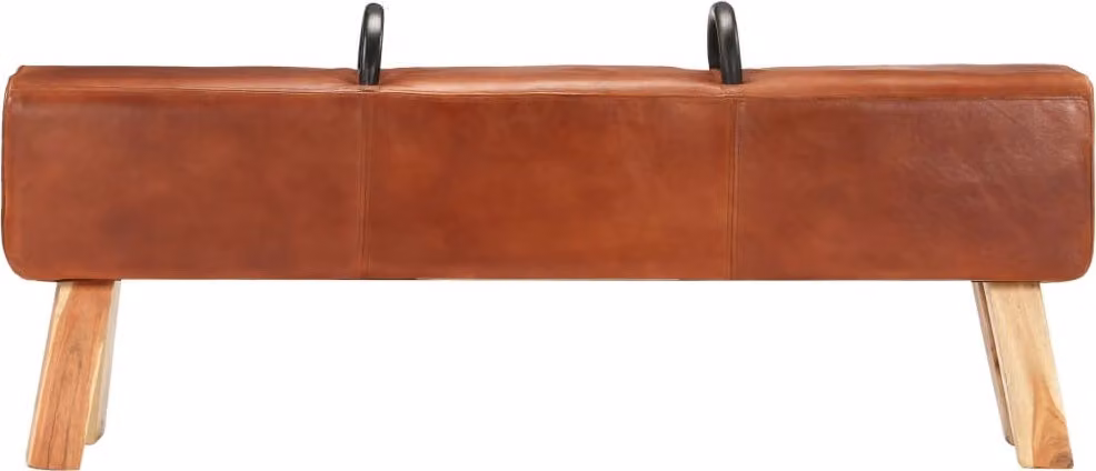 Panca Turnbock Vintage con Maniglie in Vera Pelle di Capra