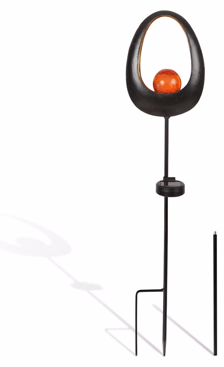 2 sculture luminose solari, forma ovale, altezza da 67 a 95 cm