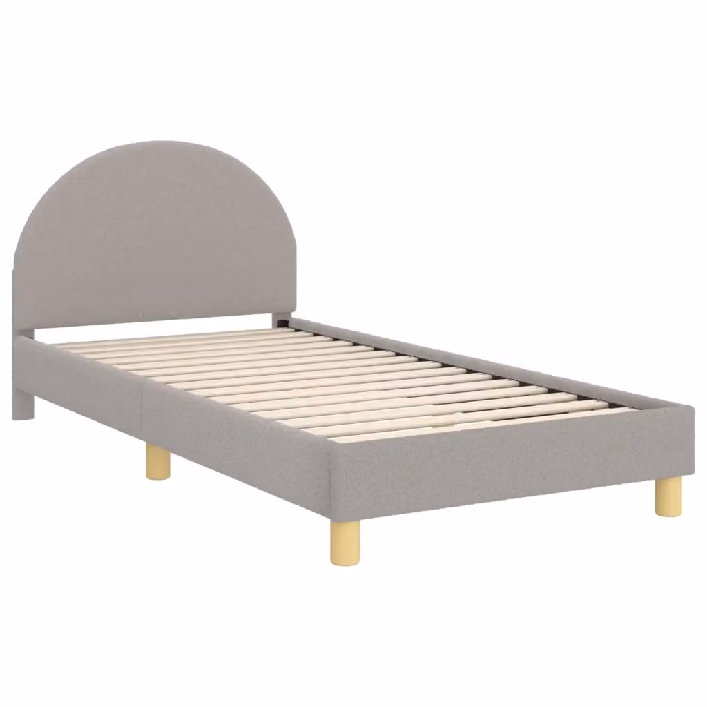 Struttura letto per bambini vidaXL in legno e tessuto con scomparti laterali, Grigio, 90 x 200 cm – 2