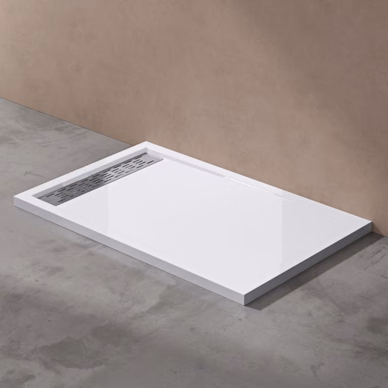 doporro Piatto Doccia 80x140x5cm, Piatto Doccia Rettangolare in Acrilico Xetro04W, Bianco