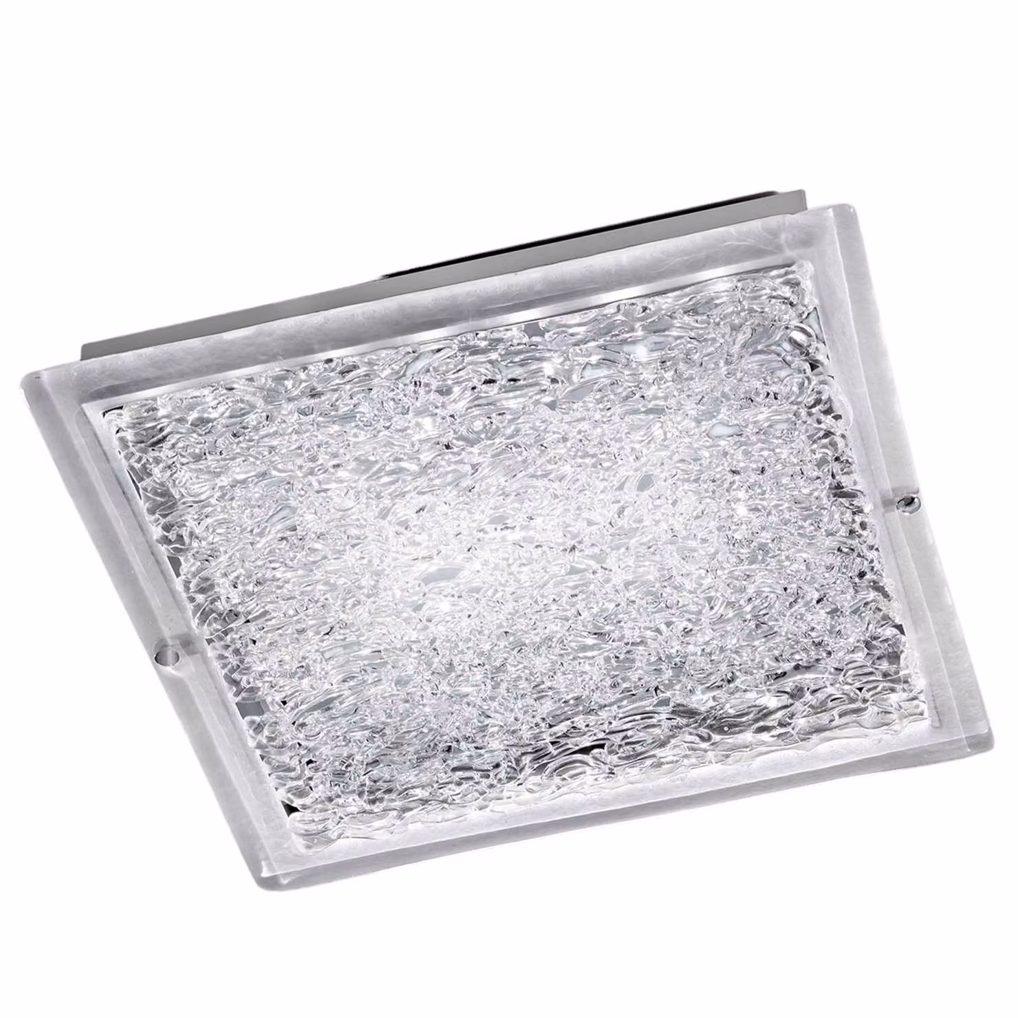 Cremasco Plafoniera soffitto Mary, Alluminio / Grigio / Zincato, Soggiorno / Sala da pranzo, Cristallo, Moderno, Plafoniera