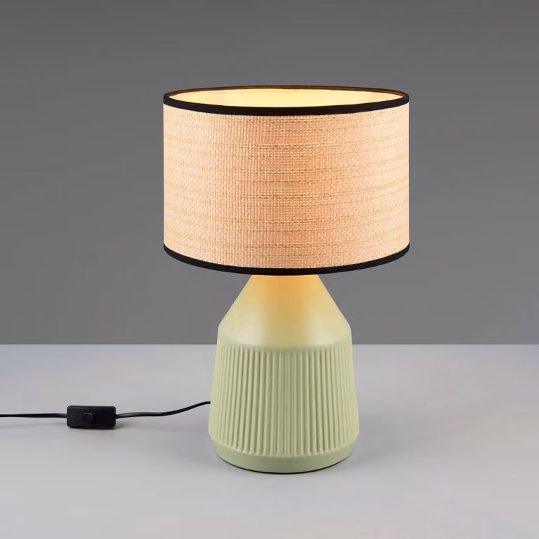 Reality Leuchten Lampada da tavolo Formentera, Verde, Soggiorno / Sala da pranzo, Ceramica, Lampada da tavolo